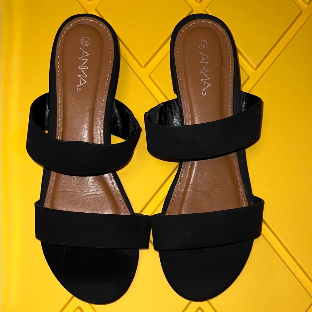 Black velvet block heels